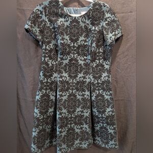 Vince Camuto Black and Green Event Dress